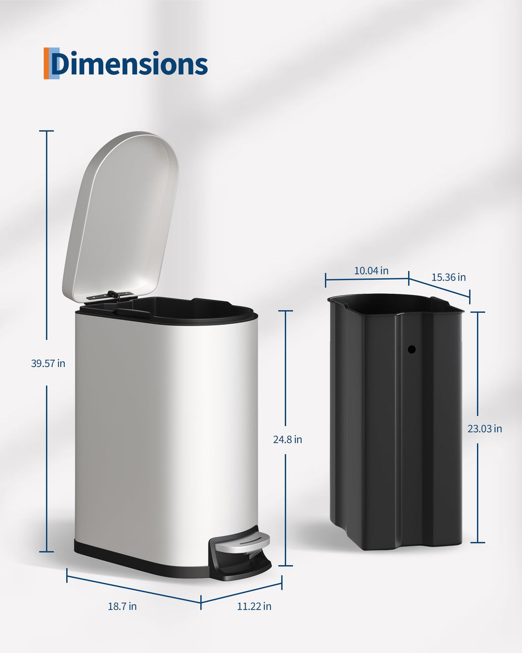 13.2 Gallon Stainless Steel Kitchen Trash Can L6134