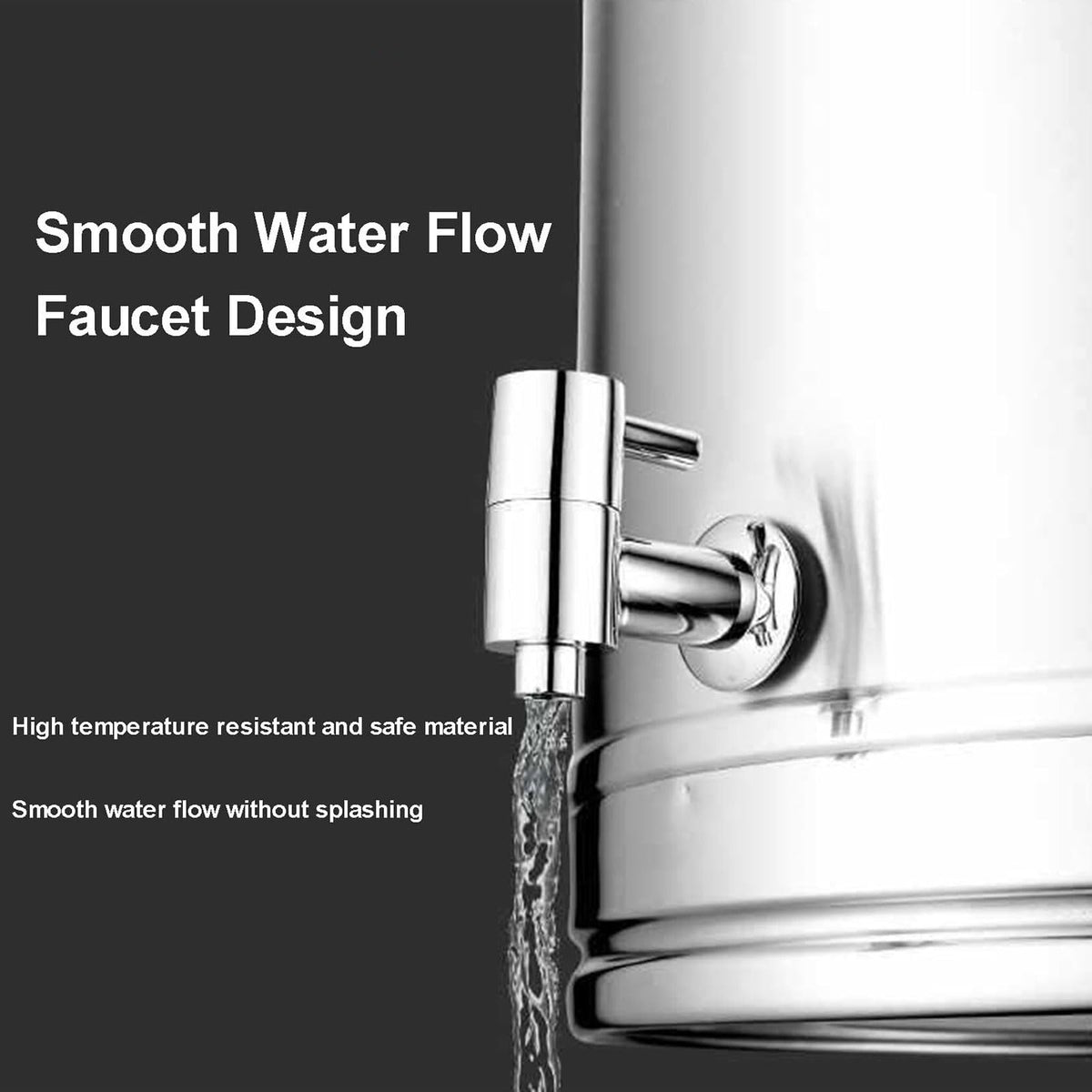 304 Stainless Steel Airtight Food Storage Container with Lid Faucet and Handles C672