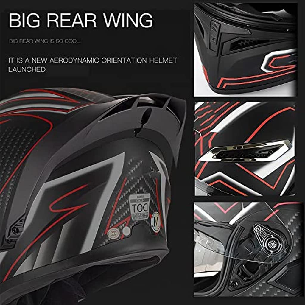Black Carbon Fiber Modular Motorcycle Helmet M99015