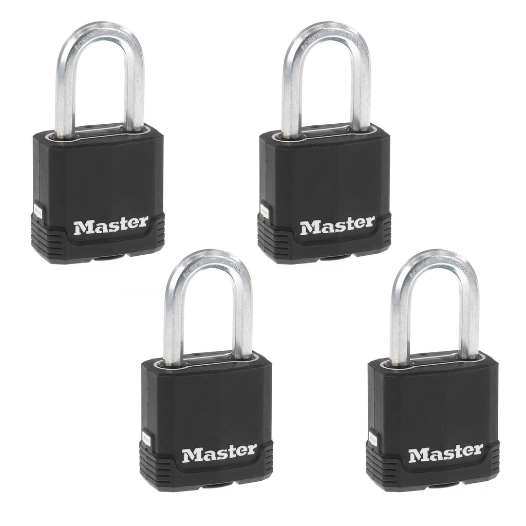 Heavy-Duty Keyed Outdoor Padlock 4-Pack Y845