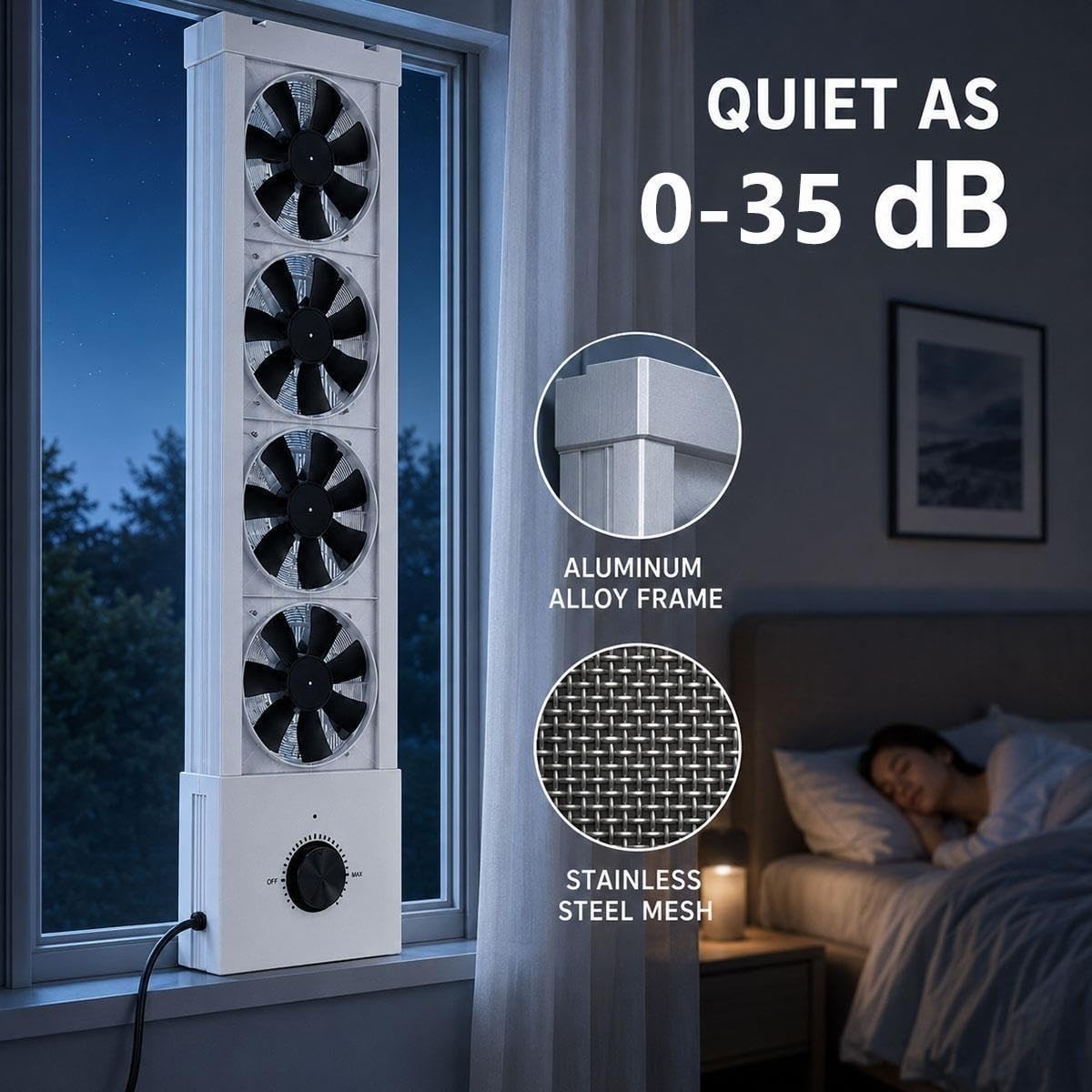 White 3-Speed Reversible Window Fan G41512