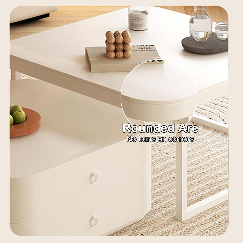 Brown Square Glass Nesting Coffee Table Set of 2 R7113