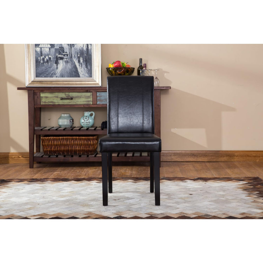 Solid Wood Leatherette Parson Chair Set of 2 K990