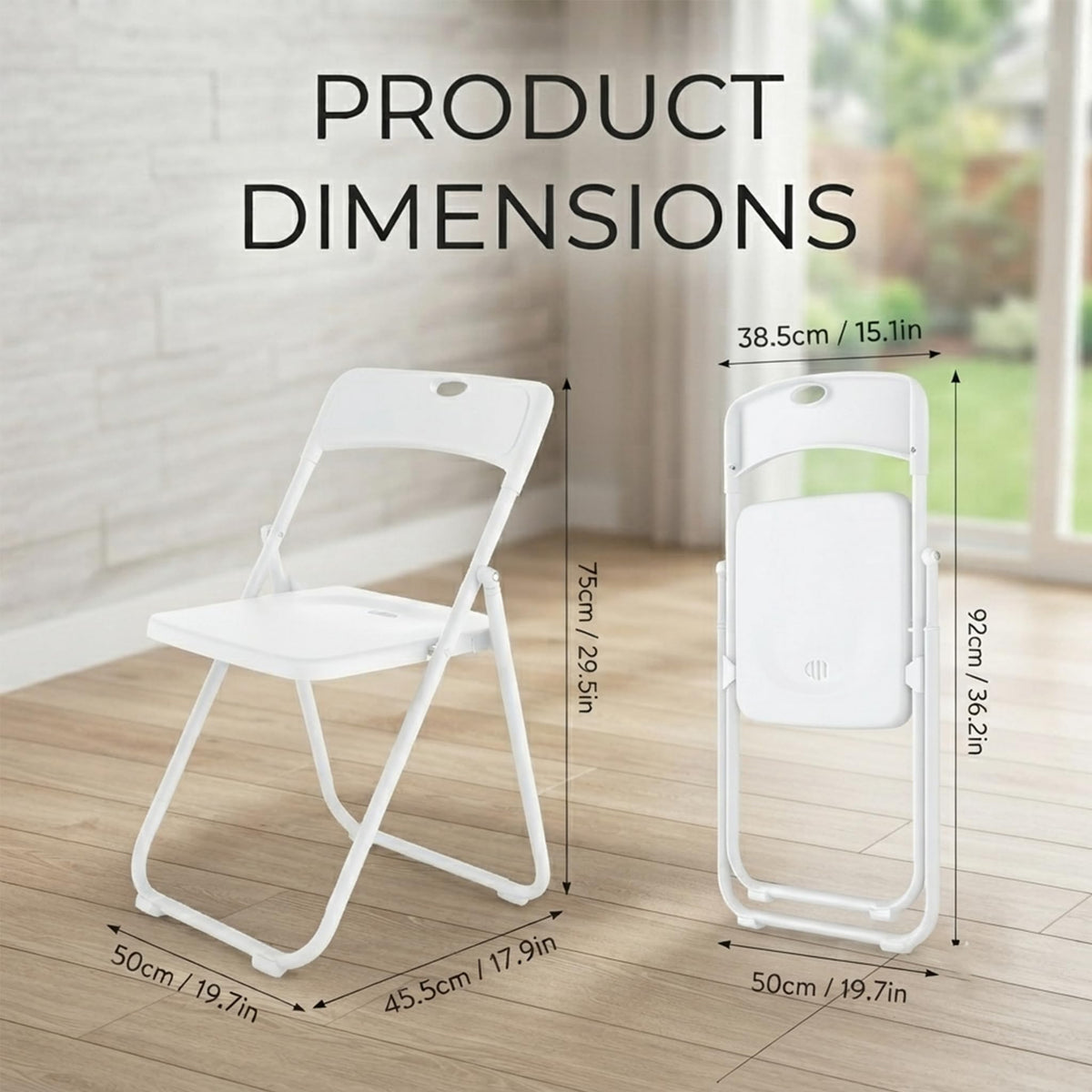 10 Pack White Plastic Folding Chairs H606333