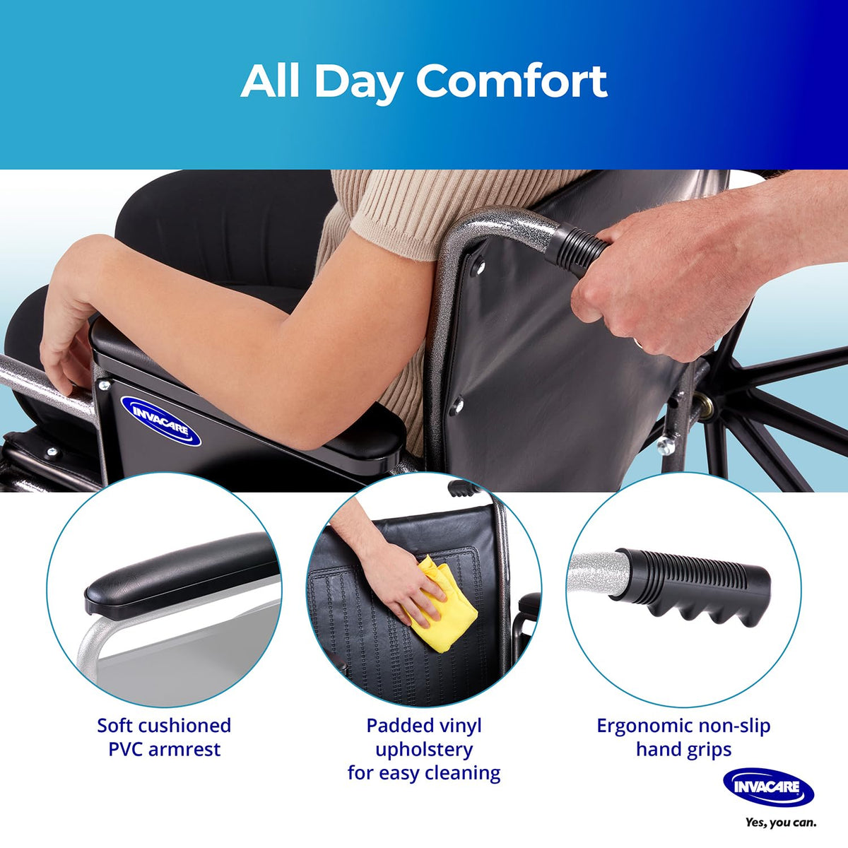 Portable Folding Lightweight Manual Wheelchair 18 Inch Seat Q72817