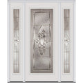 Steel Brilliant White Left Hand In-swing Exterior Prehung Door 36"x80" with 14" Sidelites S871