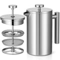 Stainless Steel French Press 1L Double Wall Insulated Coffee Maker O828