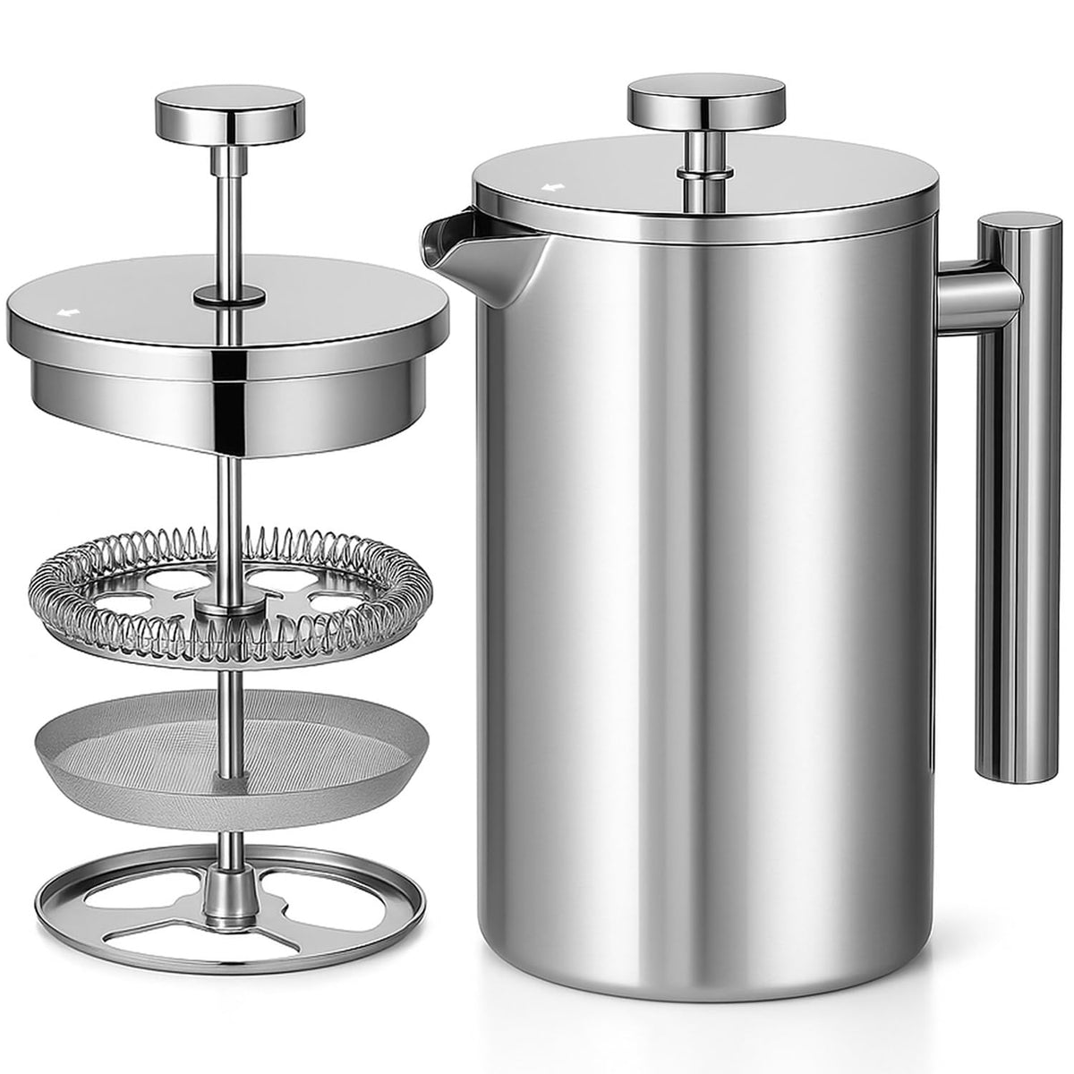 Stainless Steel French Press 1L Double Wall Insulated Coffee Maker O828
