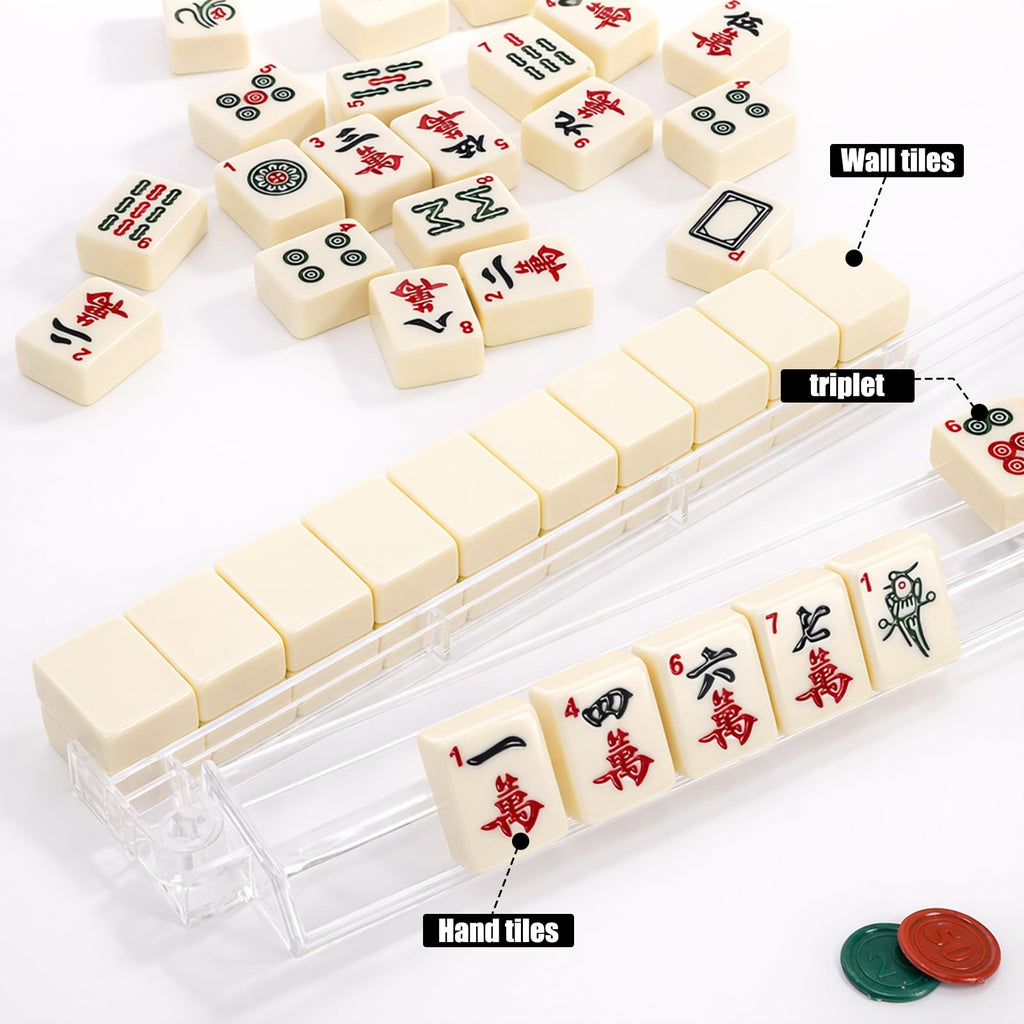 Set of 4 Clear Mahjong Racks with Pushers O9037