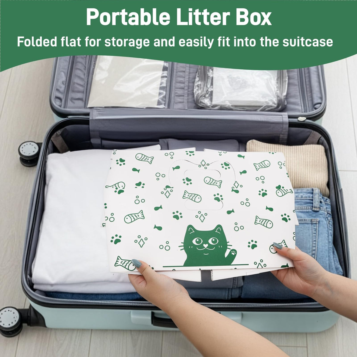 8 Pack Disposable Cat Litter Box with Scoop Z1715