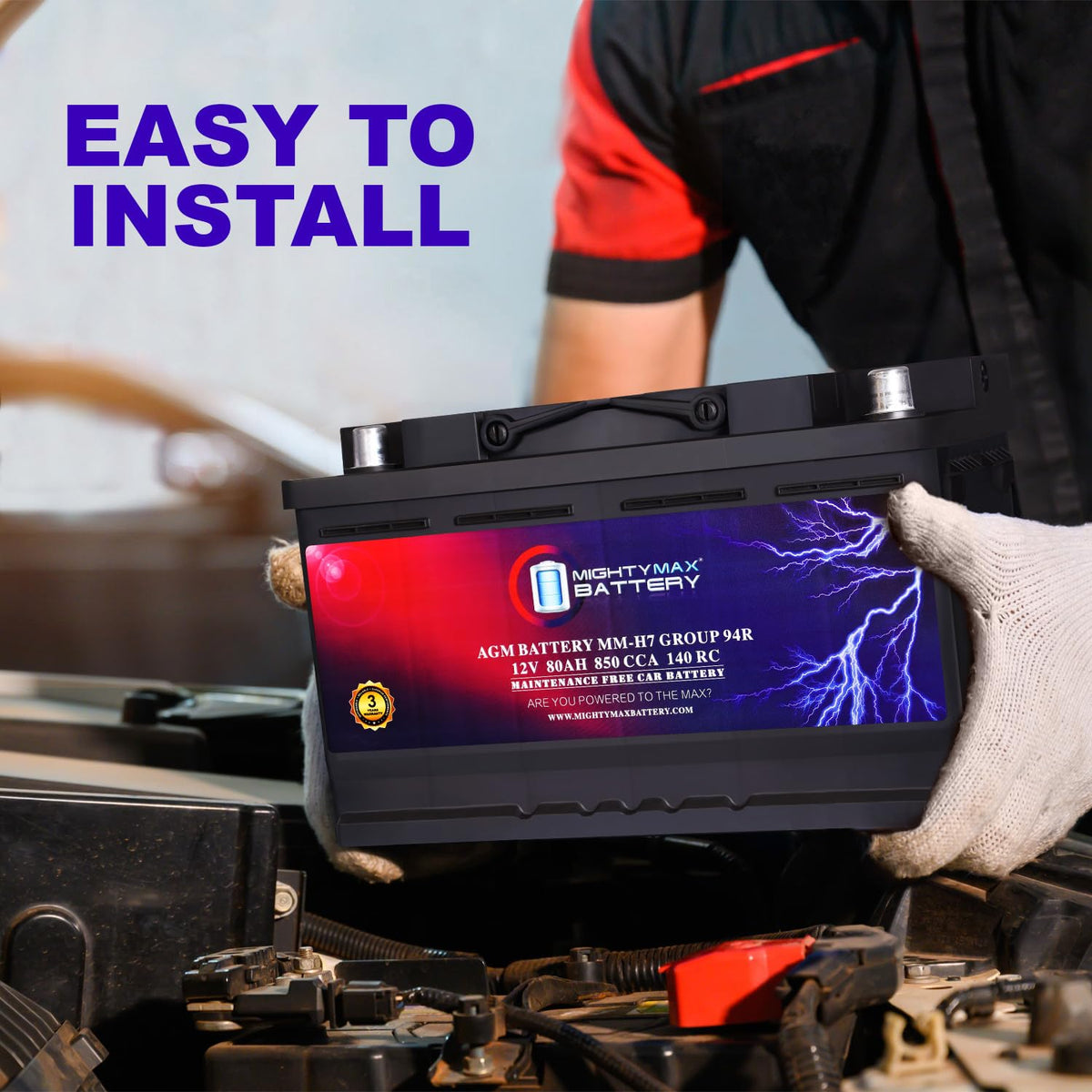 12V 80AH 850 CCA Replacement Battery W898881