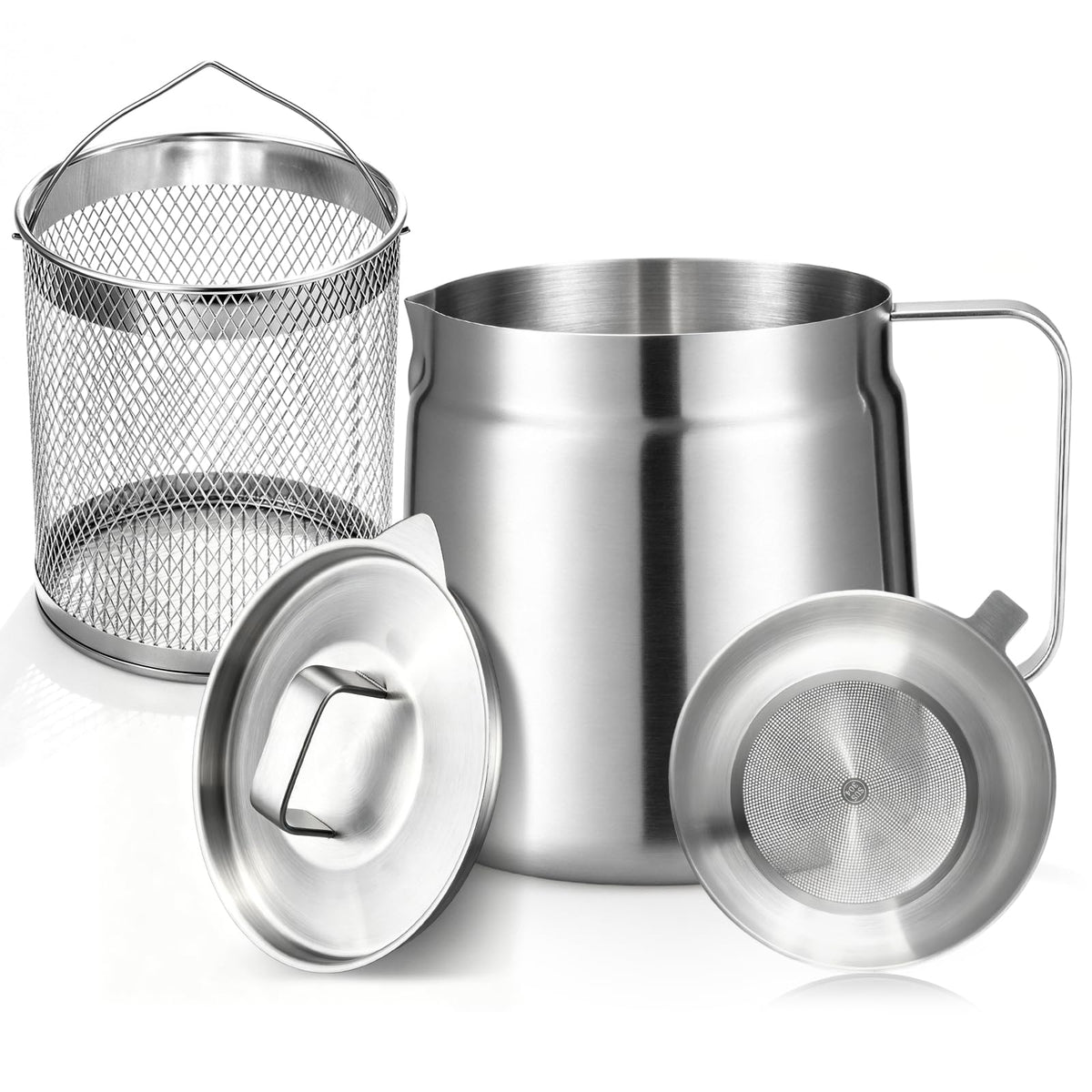 68oz Stainless Steel Deep Fryer Pot with Basket L64863
