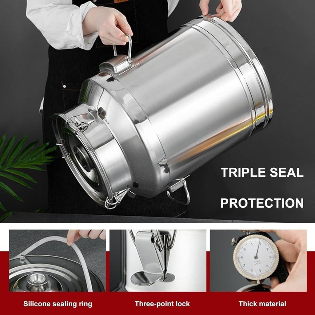 304 Stainless Steel Airtight Food Storage Container with Lid Faucet and Handles C672