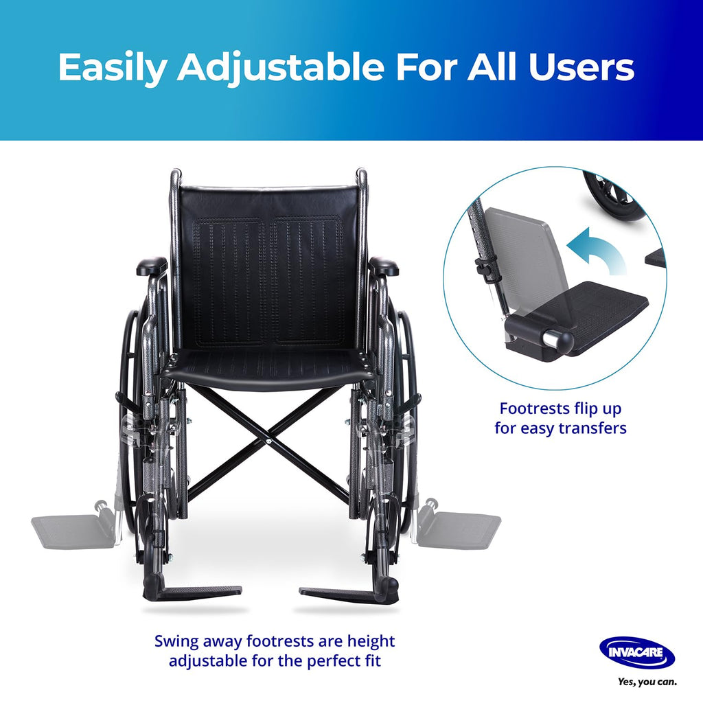 Portable Folding Lightweight Manual Wheelchair 18 Inch Seat Q72817