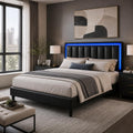 Black Full Bed Frame with PU Headboard R977587