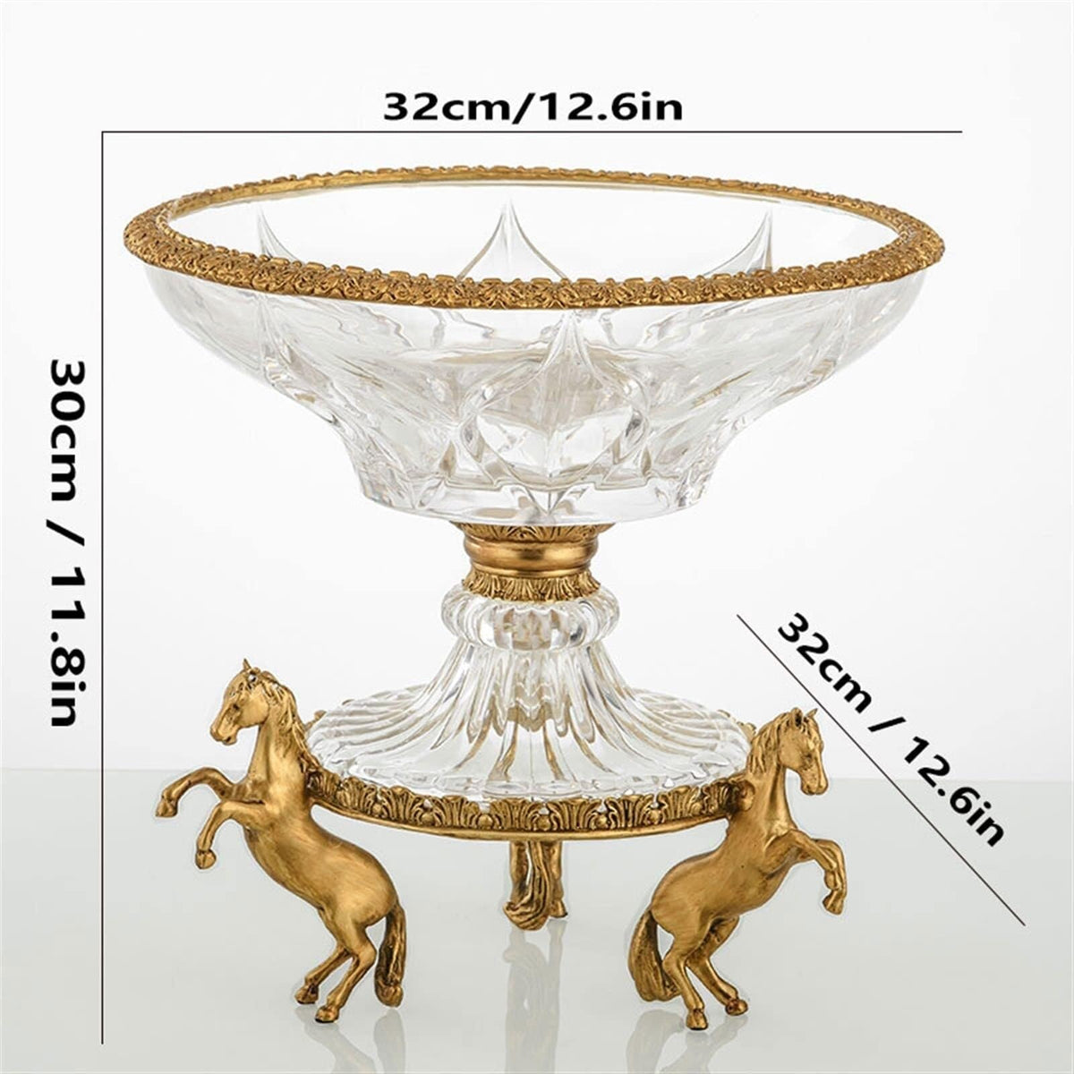 Glass Fruit Bowl with Copper Base Z25190