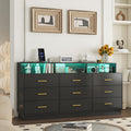 Black 9 Drawer Wood Dresser L434
