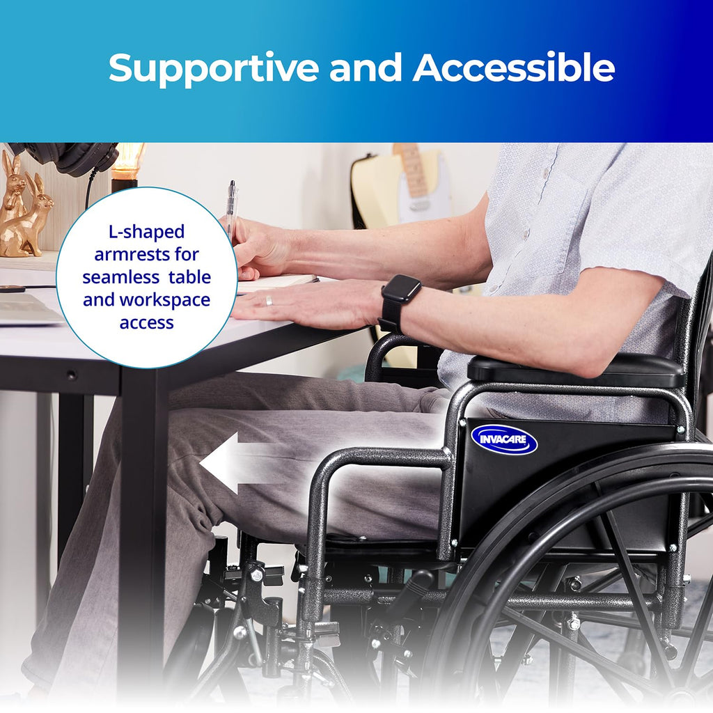 Portable Folding Lightweight Manual Wheelchair 18 Inch Seat Q72817