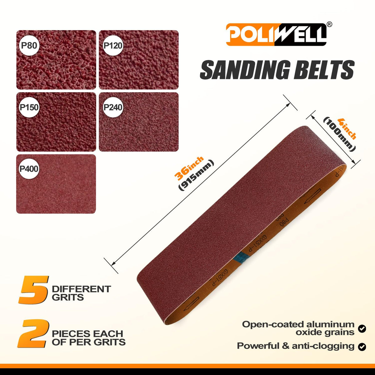 4x36 Inch Sanding Belts 31Pack M463676