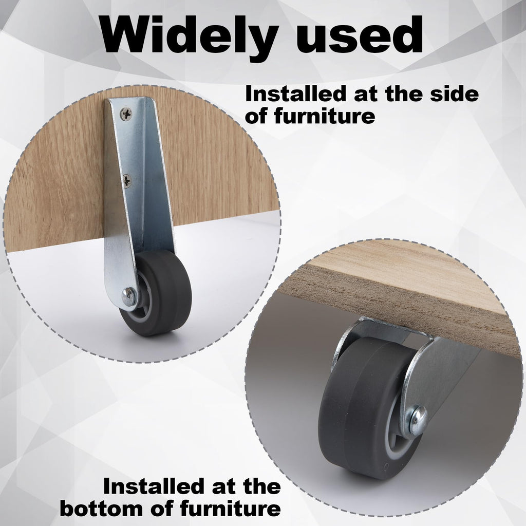2 Pcs Rubber Swivel Casters X401