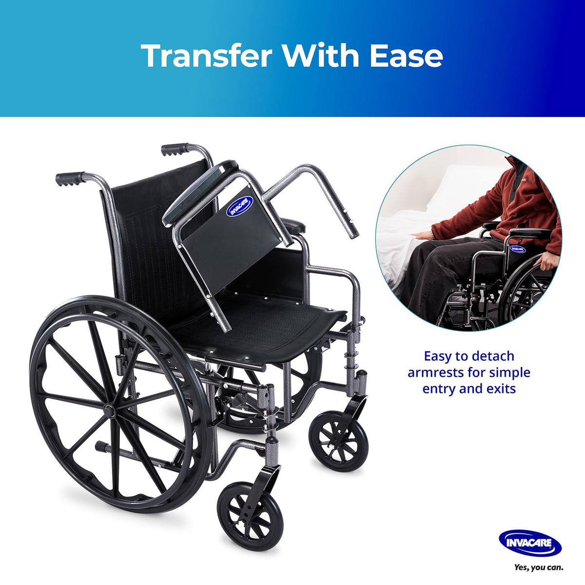 Portable Folding Lightweight Manual Wheelchair 18 Inch Seat Q72817
