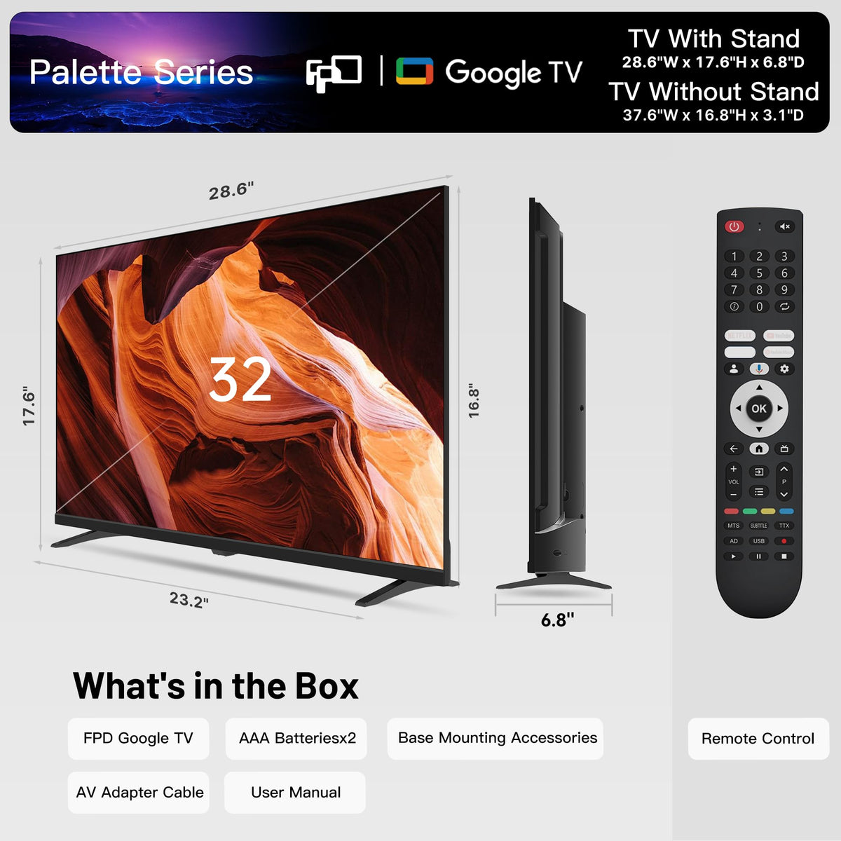 32-inch Smart TV HD 720p with Google TV M26796