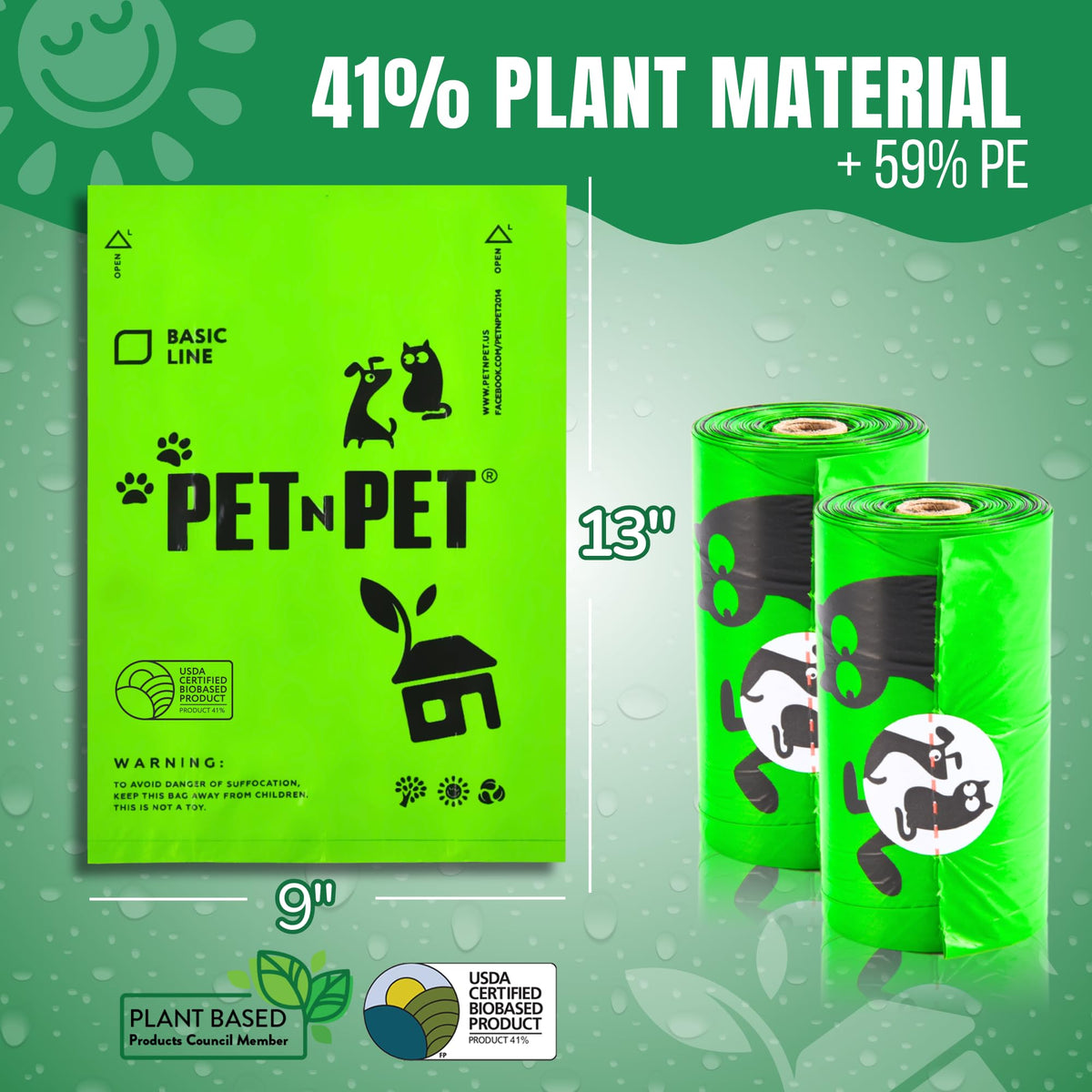 540 Count Plant Based Unscented Dog Poop Bags V333