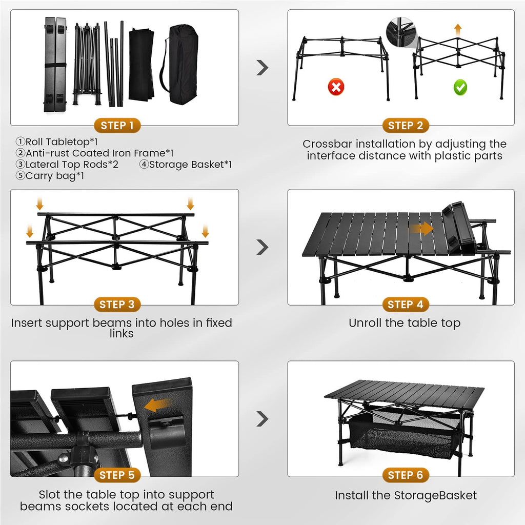 Lightweight Aluminum Folding Camping Table with Carrying Bag M278