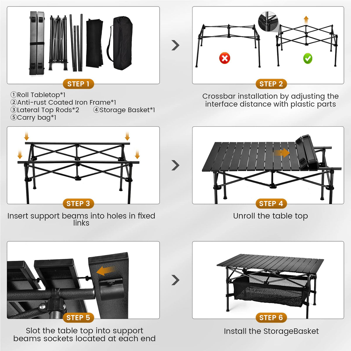 Lightweight Aluminum Folding Camping Table with Carrying Bag M278