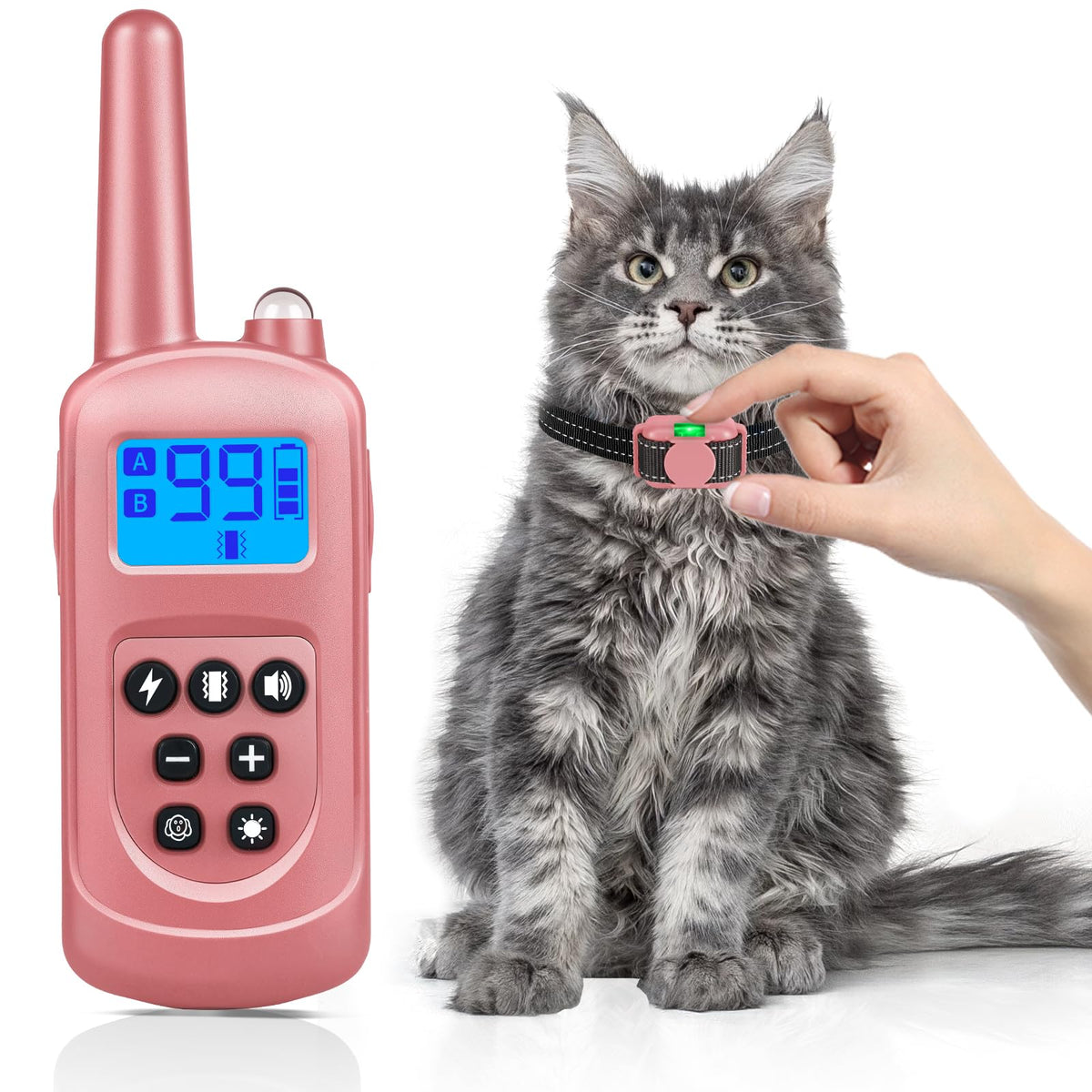 Pink Cat Shock Collar with Remote W470