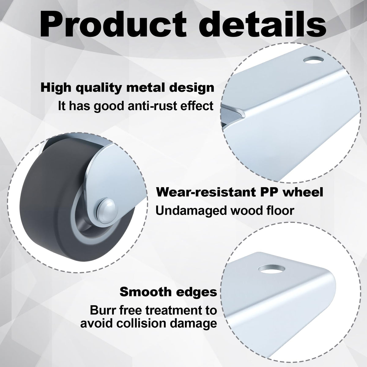 2 Pcs Rubber Swivel Casters X401