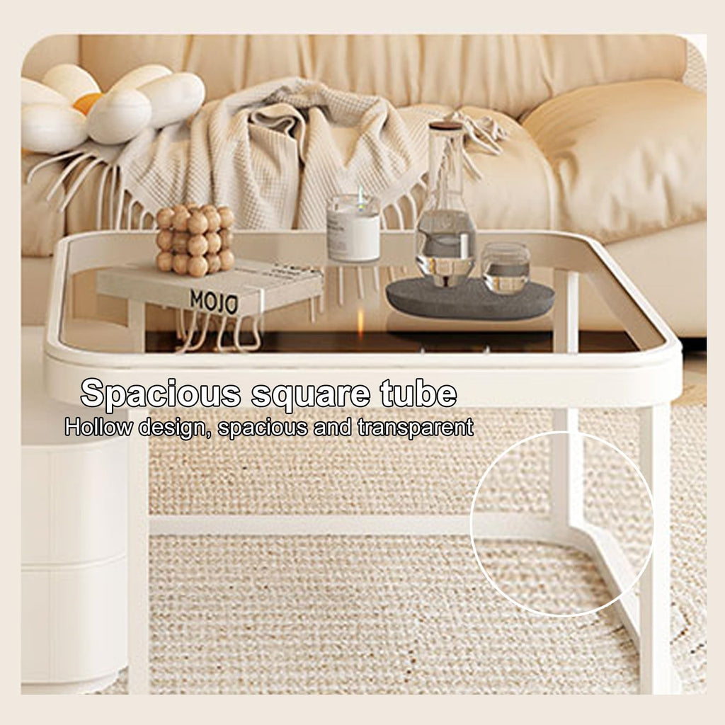 Brown Square Glass Nesting Coffee Table Set of 2 R7113