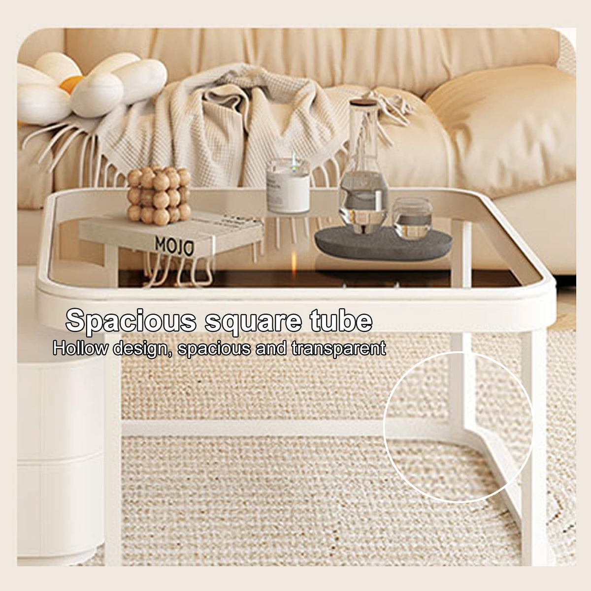 Brown Square Glass Nesting Coffee Table Set of 2 R7113