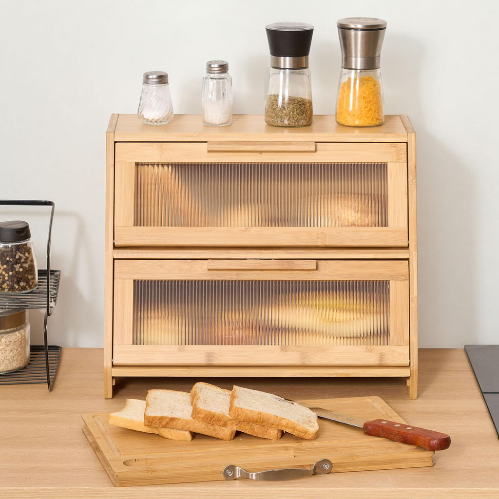 Large Capacity Bamboo Bread Box T379061