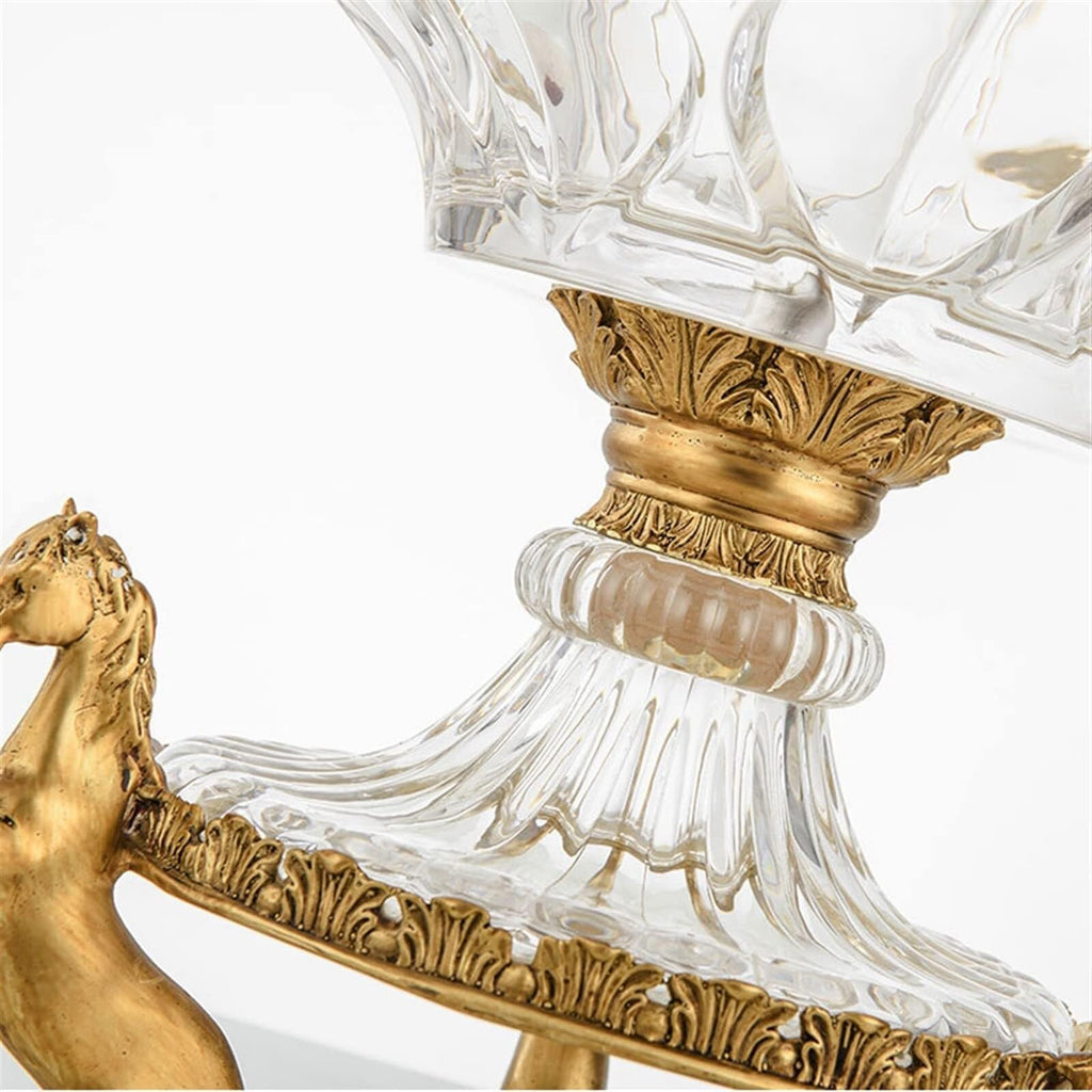 Glass Fruit Bowl with Copper Base Z25190