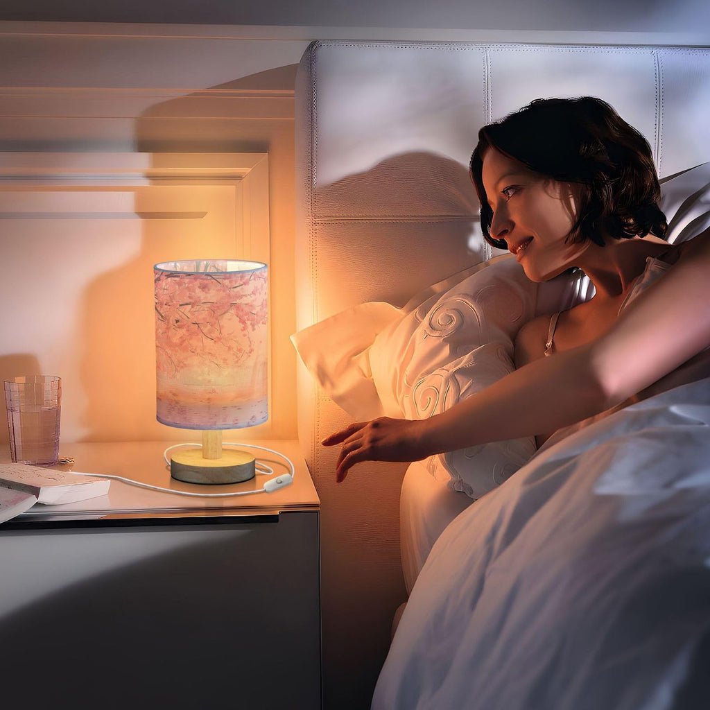 Pink Floral Bedside Table Lamp S931059