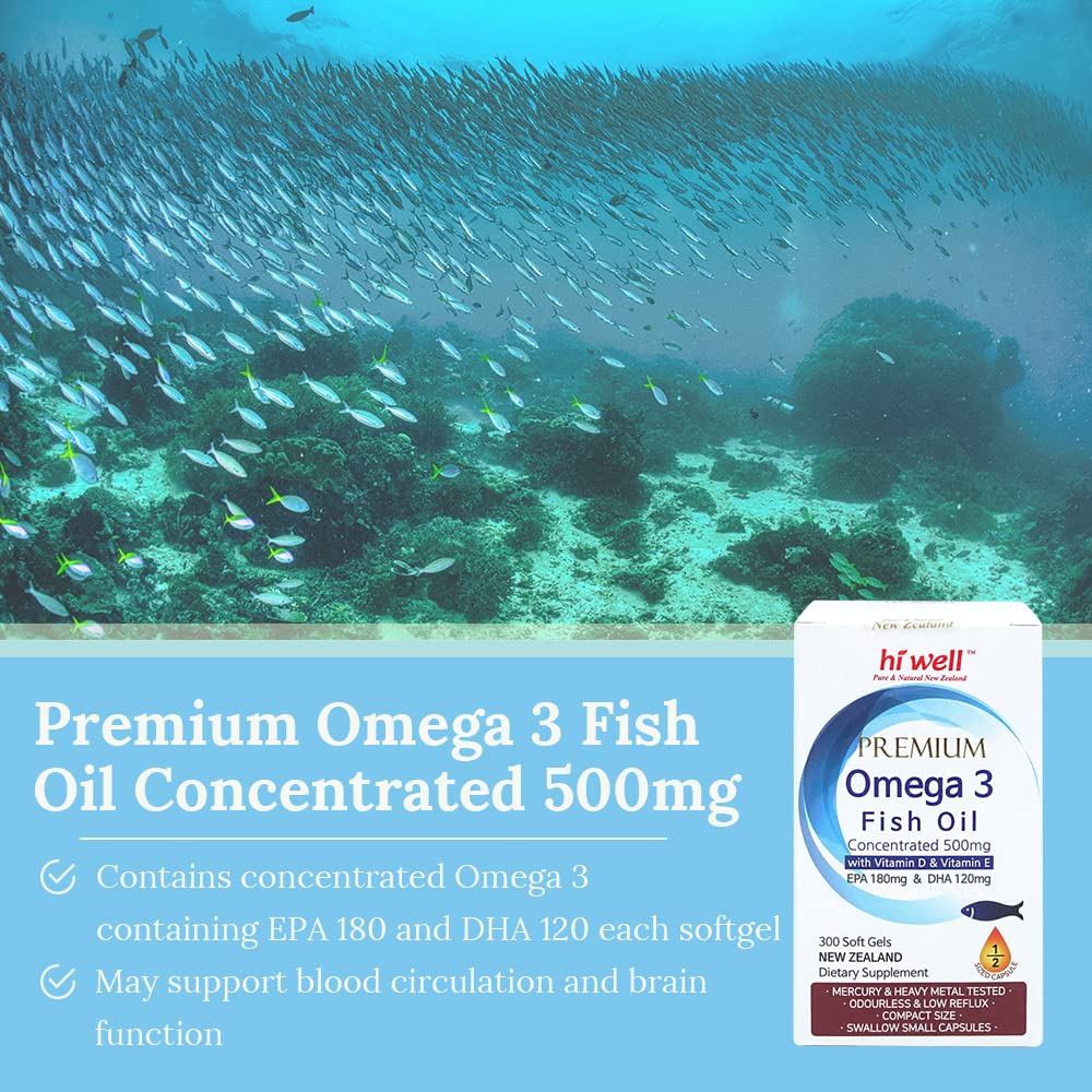 Omega 3 Fish Oil 500mg 300 Softgels M837236