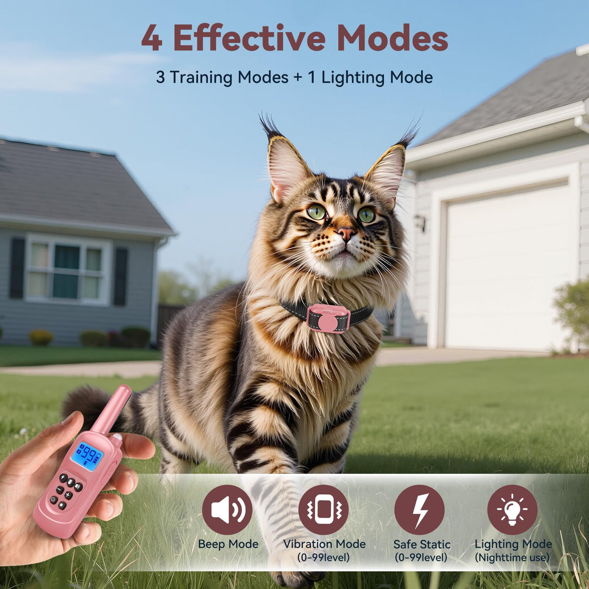 Pink Cat Shock Collar with Remote W470