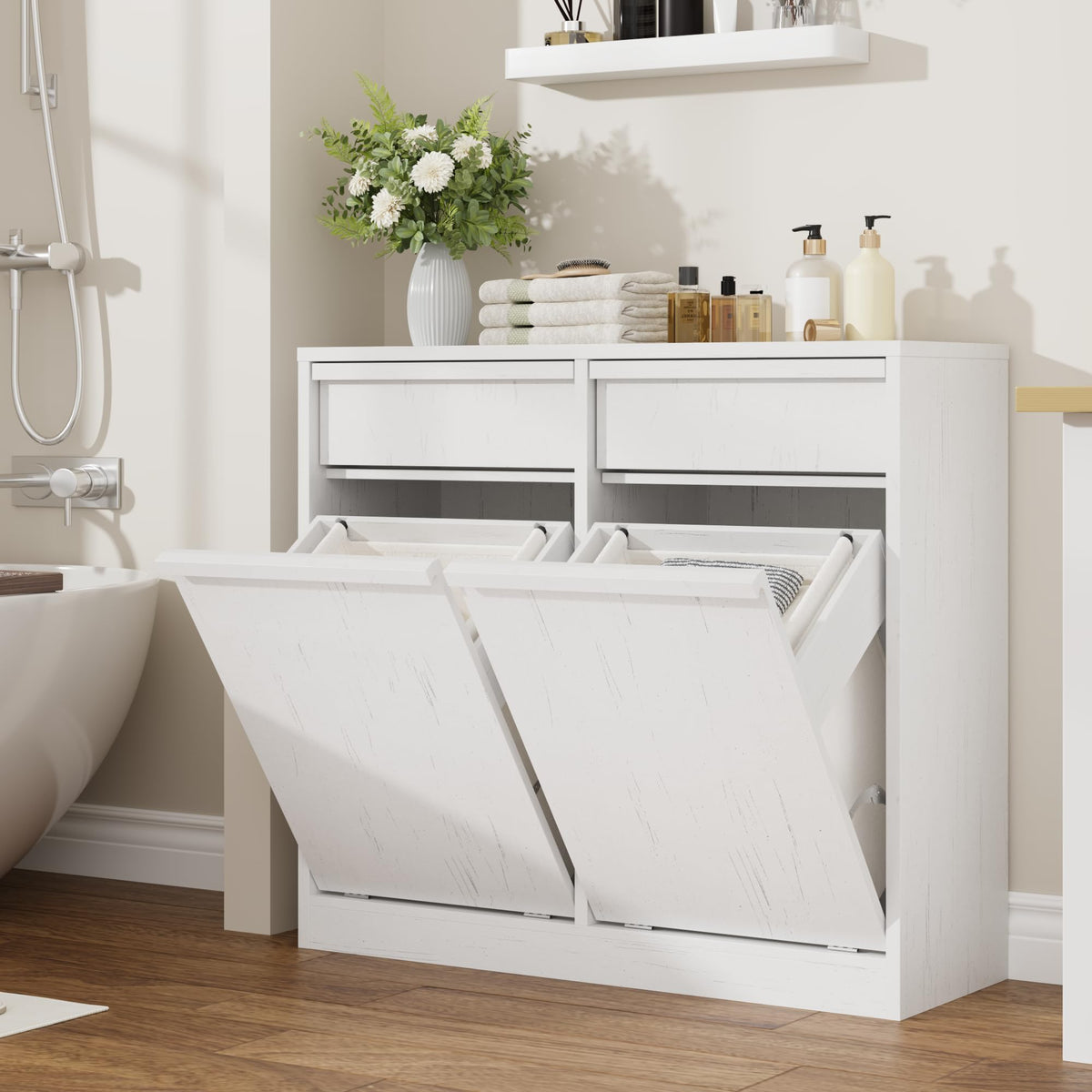 Double Tilt Out Laundry Hamper Cabinet N390524