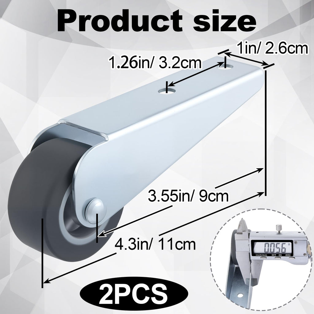 2 Pcs Rubber Swivel Casters X401
