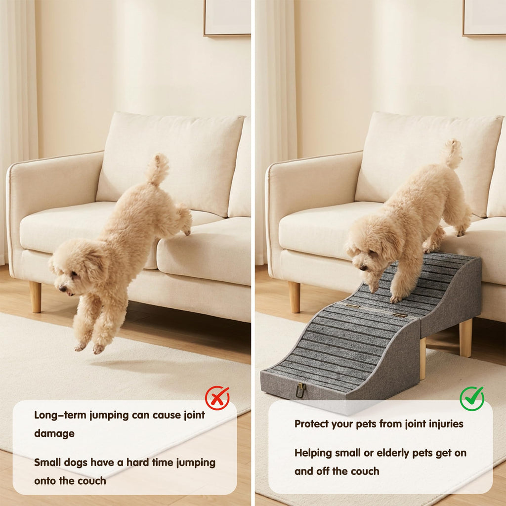 Foldable Pet Stair 2-in-1 Gray E624