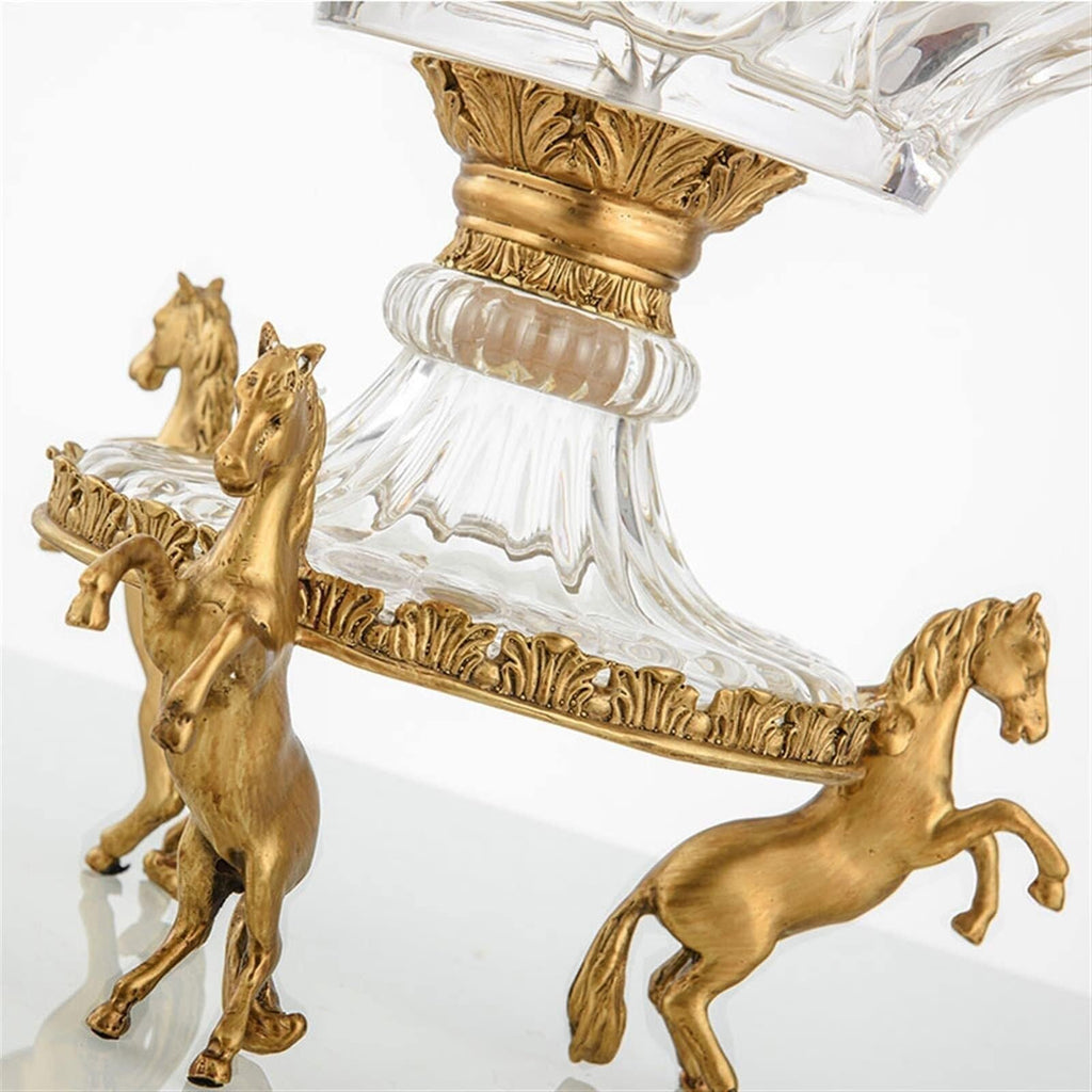 Glass Fruit Bowl with Copper Base Z25190