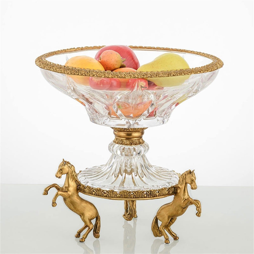 Glass Fruit Bowl with Copper Base Z25190
