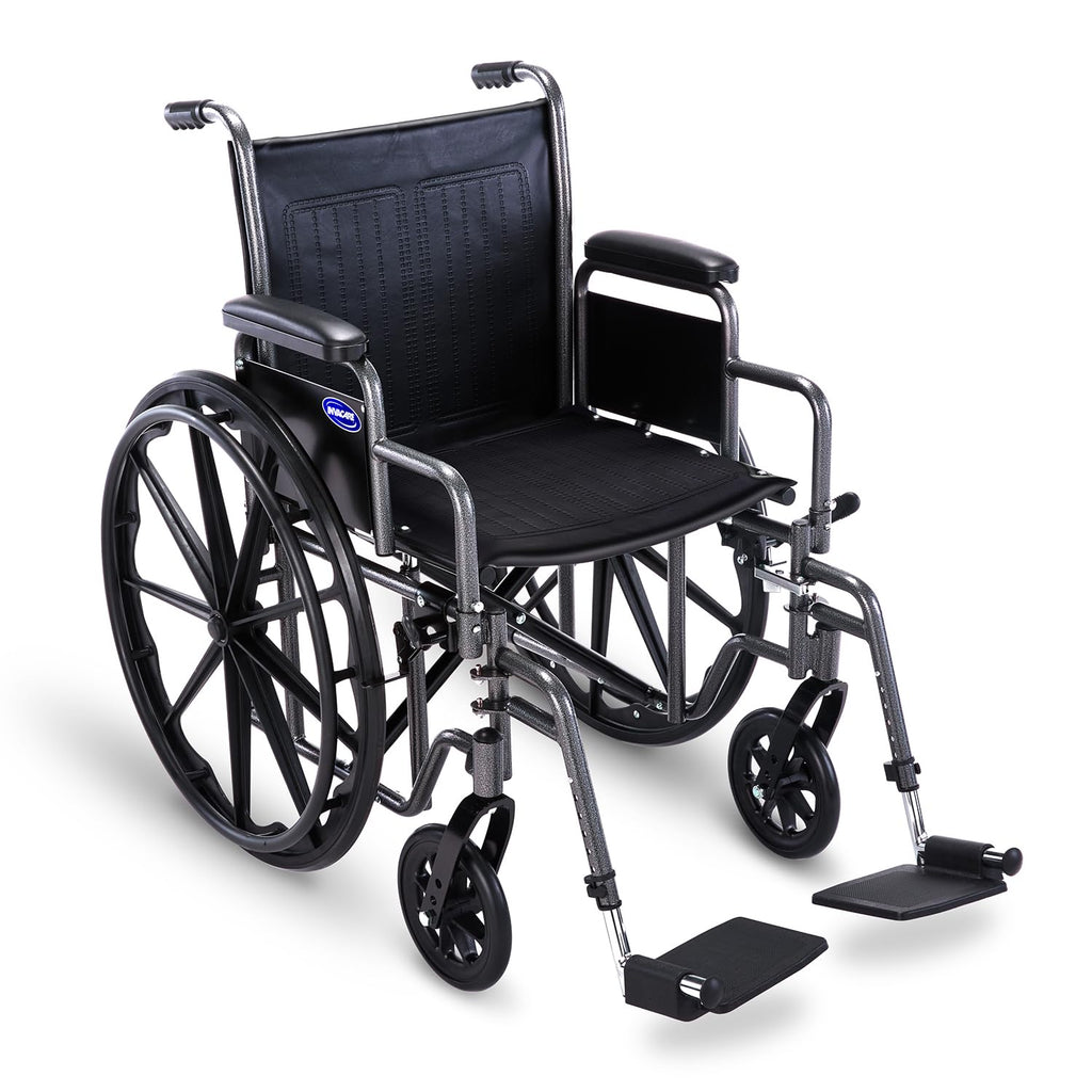 Portable Folding Lightweight Manual Wheelchair 18 Inch Seat Q72817