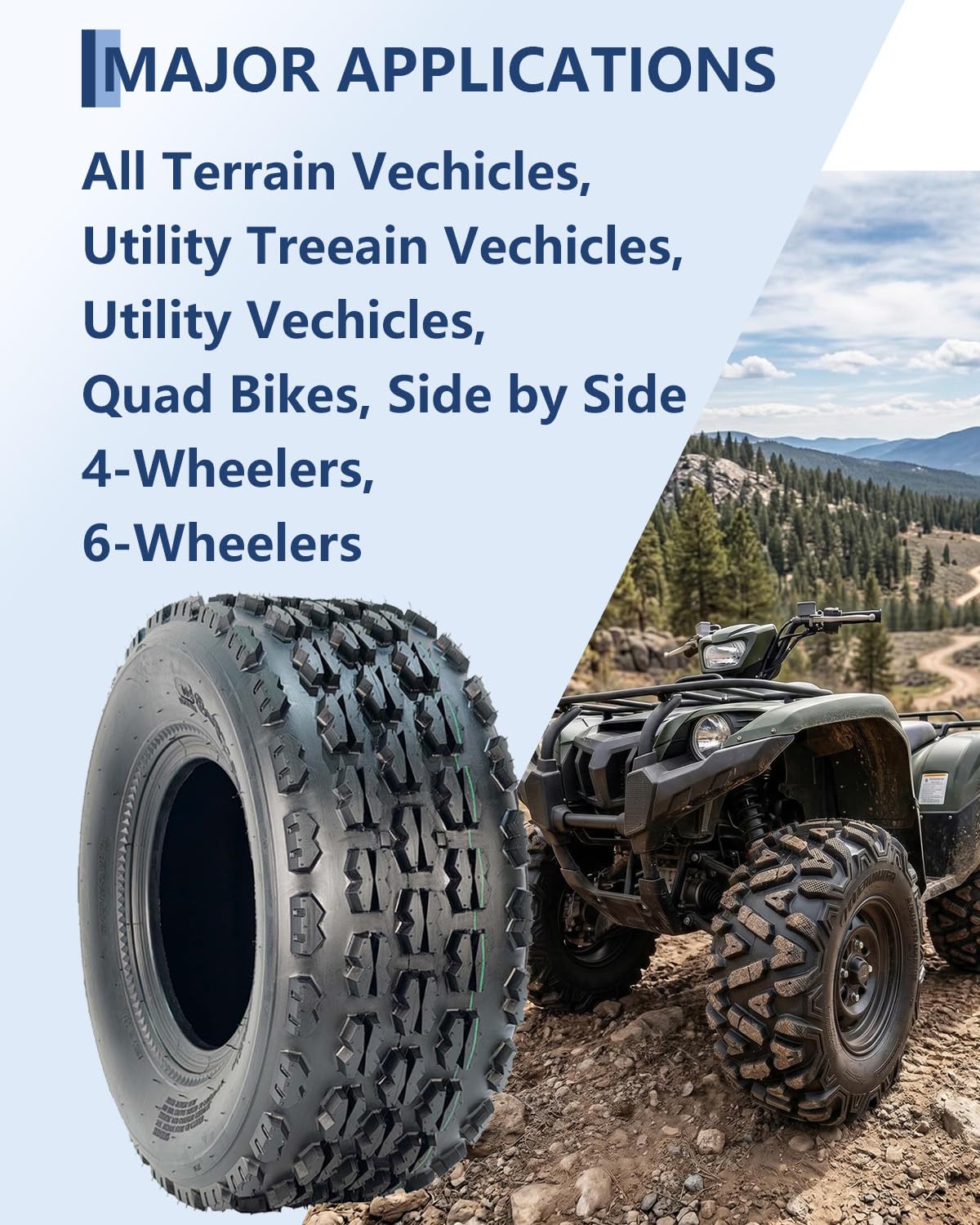 19x7-8 4 Ply Tubeless All-Terrain Tires Set of 2 P99445