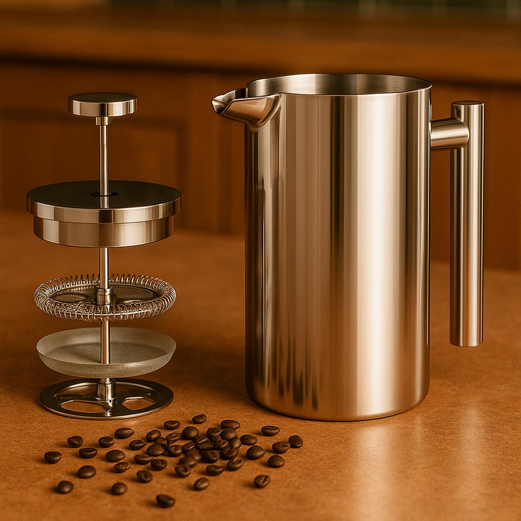 Stainless Steel French Press 1L Double Wall Insulated Coffee Maker O828