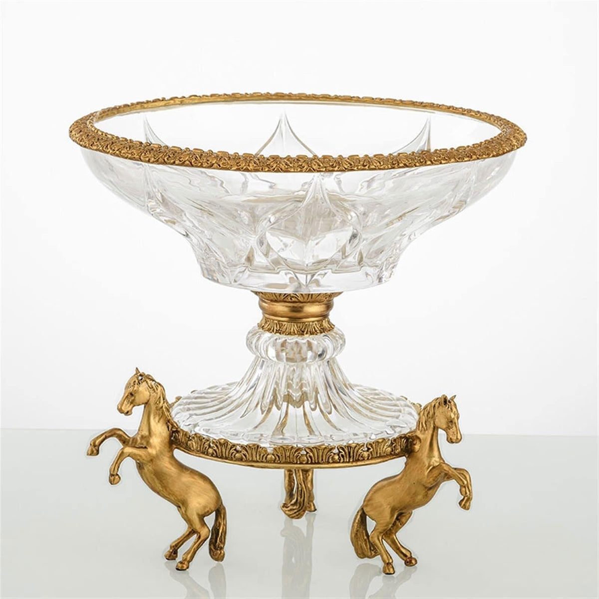 Glass Fruit Bowl with Copper Base Z25190