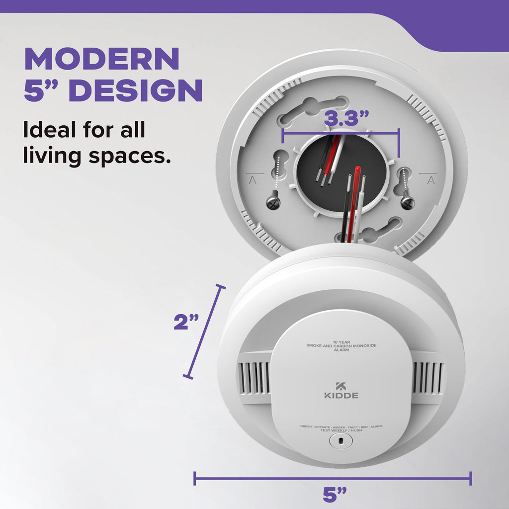 Smoke & CO Detector, Hardwired & 10-Year Battery, 3 Pack D2234