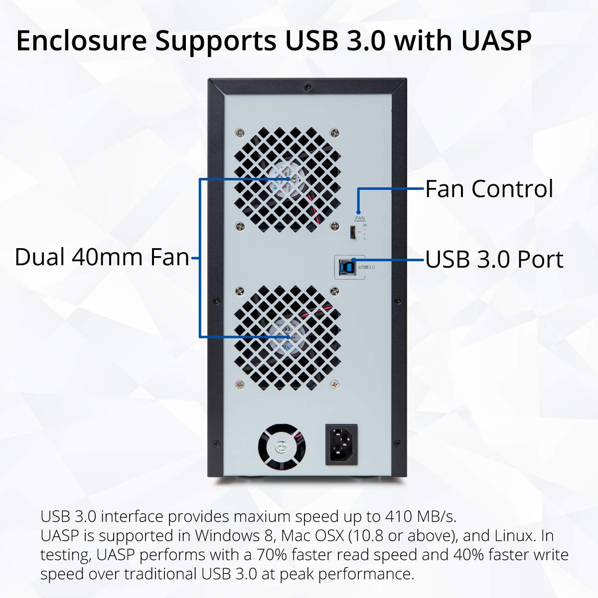 8-Bay Black Hard Drive Enclosure U547