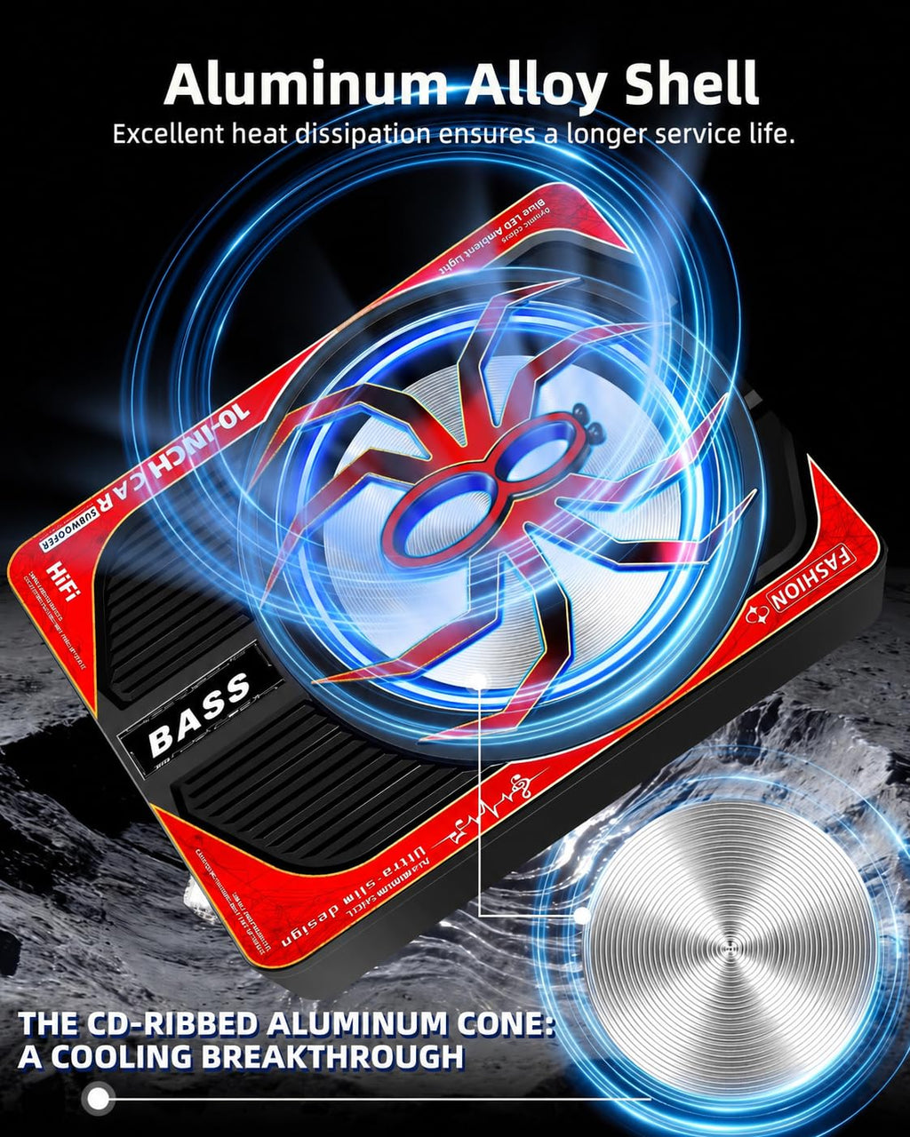 2000W 10 Inch Underseat Car Subwoofer and Amp Package Q1185